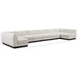 Pemberly Row 8-Piece U-Shaped Contemporary Fabric Modular Sectional in Cream