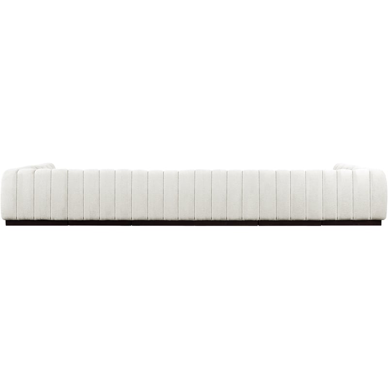 Pemberly Row 8-Piece U-Shaped Contemporary Fabric Modular Sectional in Cream