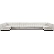 Pemberly Row 8-Piece U-Shaped Contemporary Fabric Modular Sectional in Cream
