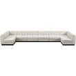 Pemberly Row 8-Piece U-Shaped Contemporary Fabric Modular Sectional in Cream