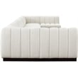 Pemberly Row 8-Piece U-Shaped Contemporary Fabric Modular Sectional in Cream