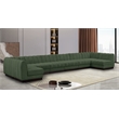 Pemberly Row 8-Piece U-Shaped Contemporary Fabric Modular Sectional in Green
