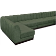 Pemberly Row 8-Piece U-Shaped Contemporary Fabric Modular Sectional in Green