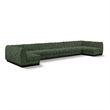 Pemberly Row 8-Piece U-Shaped Contemporary Fabric Modular Sectional in Green