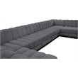 Pemberly Row 8-Piece U-Shaped Contemporary Fabric Modular Sectional in Dark Gray