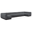 Pemberly Row 8-Piece U-Shaped Contemporary Fabric Modular Sectional in Dark Gray