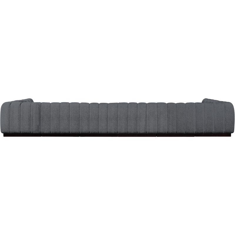 Pemberly Row 8-Piece U-Shaped Contemporary Fabric Modular Sectional in Dark Gray