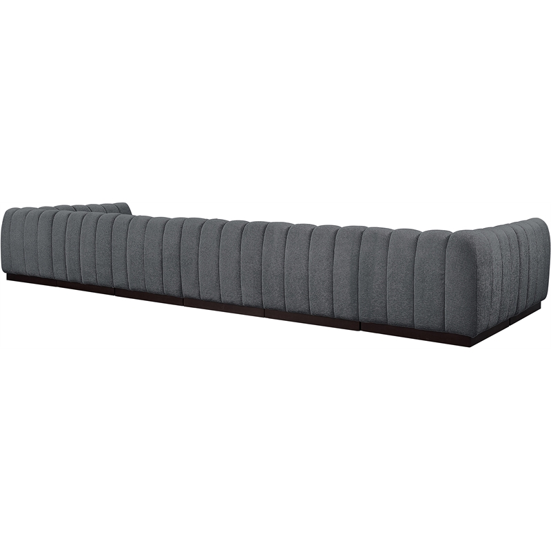 Pemberly Row 8-Piece U-Shaped Contemporary Fabric Modular Sectional in Dark Gray