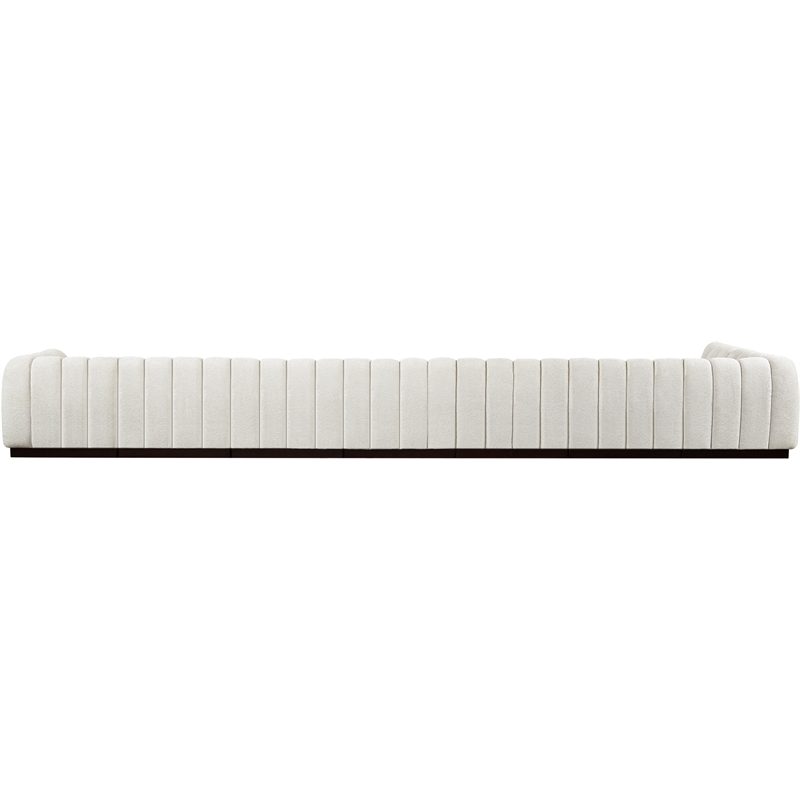 Pemberly Row 8-Piece L-Shaped Contemporary Fabric Modular Sectional in Cream