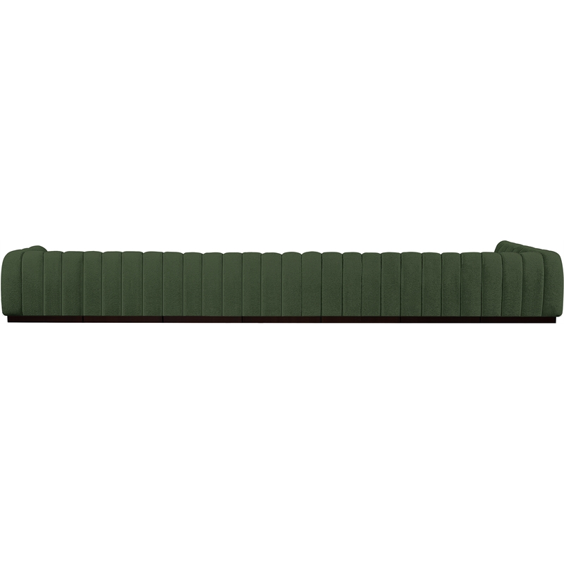 Pemberly Row 8-Piece L-Shaped Contemporary Fabric Modular Sectional in Green