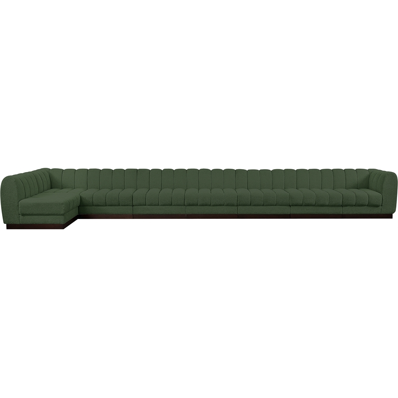Pemberly Row 8-Piece L-Shaped Contemporary Fabric Modular Sectional in Green