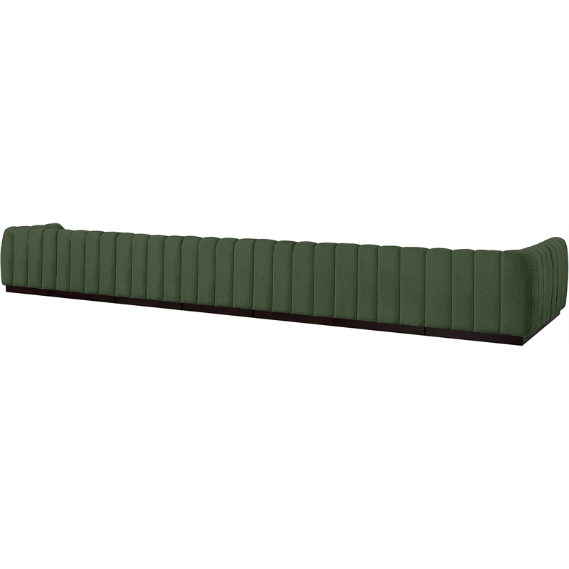 Pemberly Row 8-Piece L-Shaped Contemporary Fabric Modular Sectional in Green