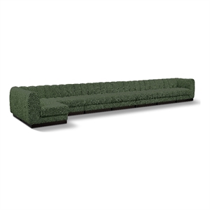 Pemberly Row 8-Piece L-Shaped Contemporary Fabric Modular Sectional in Green