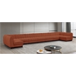 Pemberly Row 9-Piece U-Shaped Contemporary Fabric Modular Sectional in Orange