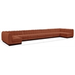 Pemberly Row 9-Piece U-Shaped Contemporary Fabric Modular Sectional in Orange