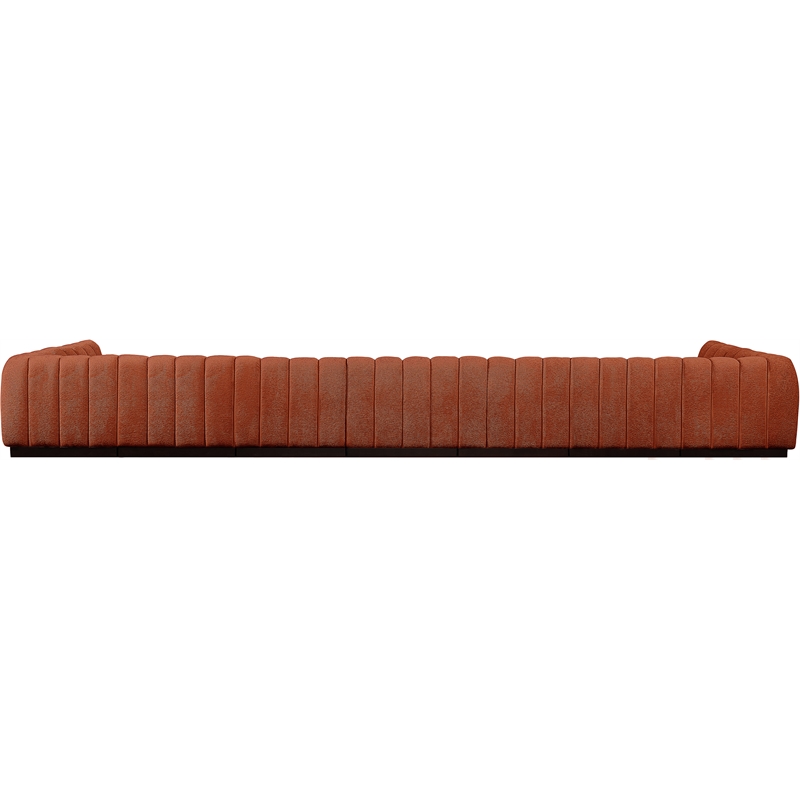 Pemberly Row 9-Piece U-Shaped Contemporary Fabric Modular Sectional in Orange