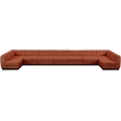 Pemberly Row 9-Piece U-Shaped Contemporary Fabric Modular Sectional in Orange
