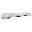 Pemberly Row 9-Piece U-Shaped Contemporary Fabric Modular Sectional in Cream