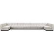 Pemberly Row 9-Piece U-Shaped Contemporary Fabric Modular Sectional in Cream