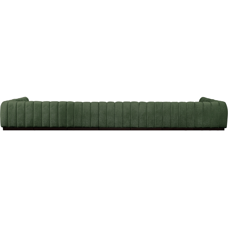 Pemberly Row 9-Piece U-Shaped Contemporary Fabric Modular Sectional in Green
