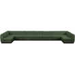 Pemberly Row 9-Piece U-Shaped Contemporary Fabric Modular Sectional in Green