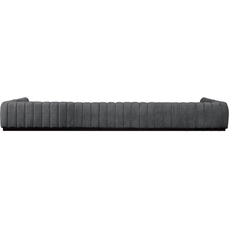 Pemberly Row 9-Piece U-Shaped Contemporary Fabric Modular Sectional in Dark Gray