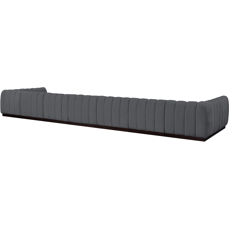 Pemberly Row 9-Piece U-Shaped Contemporary Fabric Modular Sectional in Dark Gray
