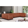 Pemberly Row 7-Piece U-Shaped Contemporary Fabric Modular Sectional in Orange