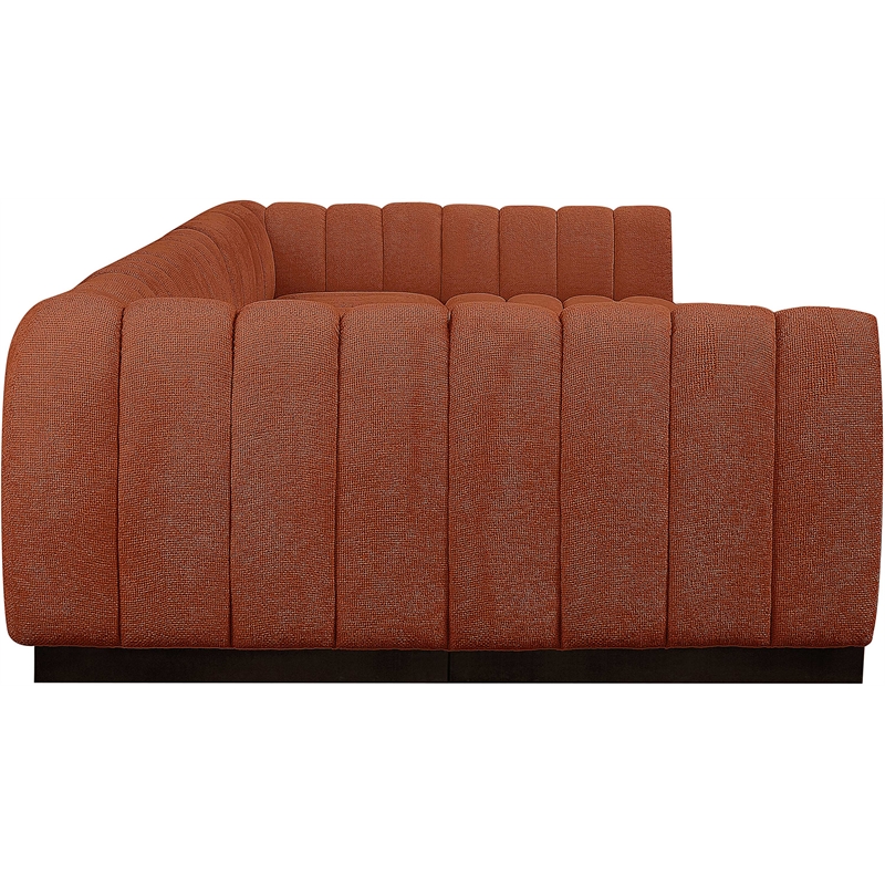 Pemberly Row 7-Piece U-Shaped Contemporary Fabric Modular Sectional in Orange