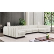 Pemberly Row 7-Piece U-Shaped Contemporary Fabric Modular Sectional in Cream