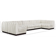 Pemberly Row 7-Piece U-Shaped Contemporary Fabric Modular Sectional in Cream