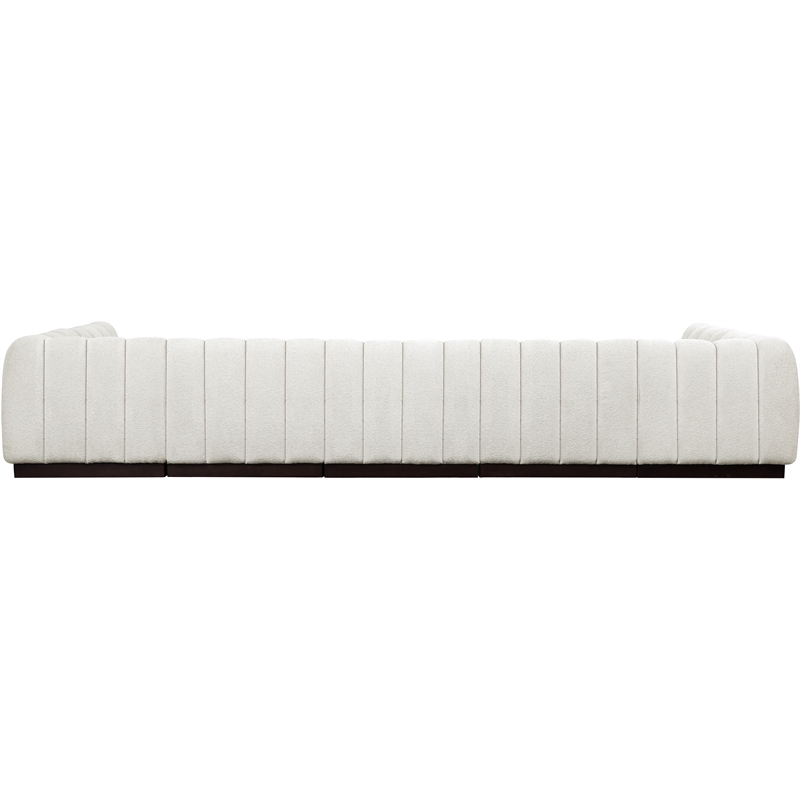 Pemberly Row 7-Piece U-Shaped Contemporary Fabric Modular Sectional in Cream