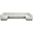 Pemberly Row 7-Piece U-Shaped Contemporary Fabric Modular Sectional in Cream