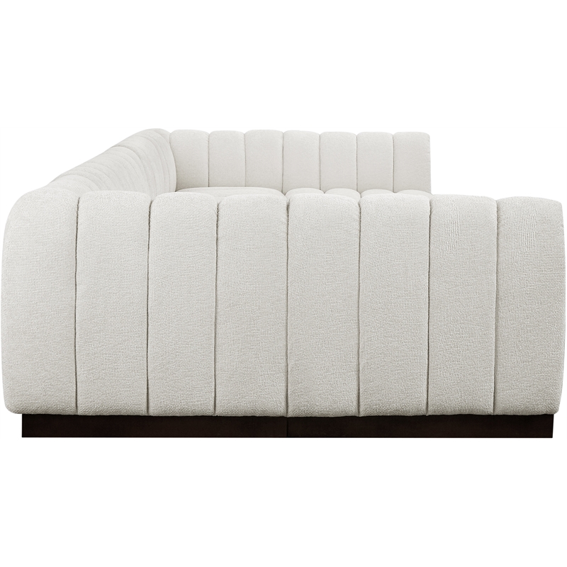 Pemberly Row 7-Piece U-Shaped Contemporary Fabric Modular Sectional in Cream