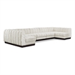 Pemberly Row 7-Piece U-Shaped Contemporary Fabric Modular Sectional in Cream