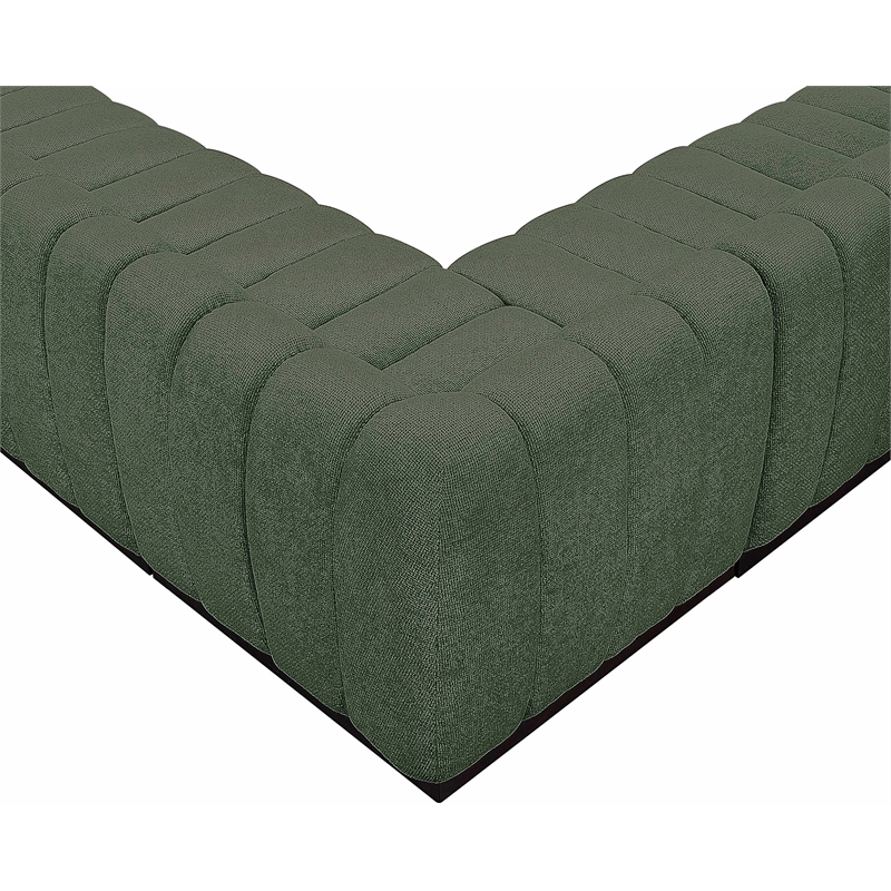Pemberly Row 7-Piece U-Shaped Contemporary Fabric Modular Sectional in Green