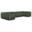 Pemberly Row 7-Piece U-Shaped Contemporary Fabric Modular Sectional in Green