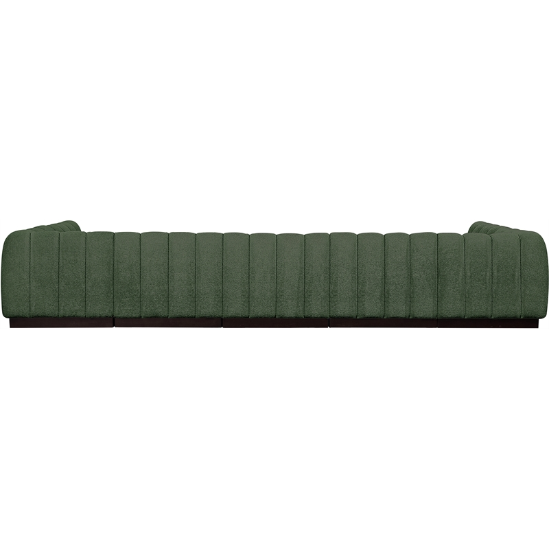 Pemberly Row 7-Piece U-Shaped Contemporary Fabric Modular Sectional in Green