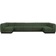 Pemberly Row 7-Piece U-Shaped Contemporary Fabric Modular Sectional in Green