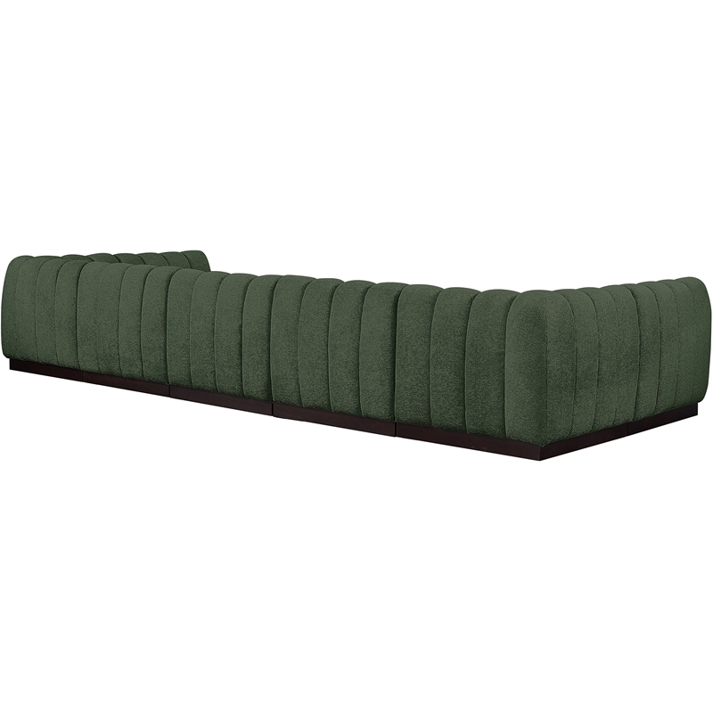 Pemberly Row 7-Piece U-Shaped Contemporary Fabric Modular Sectional in Green