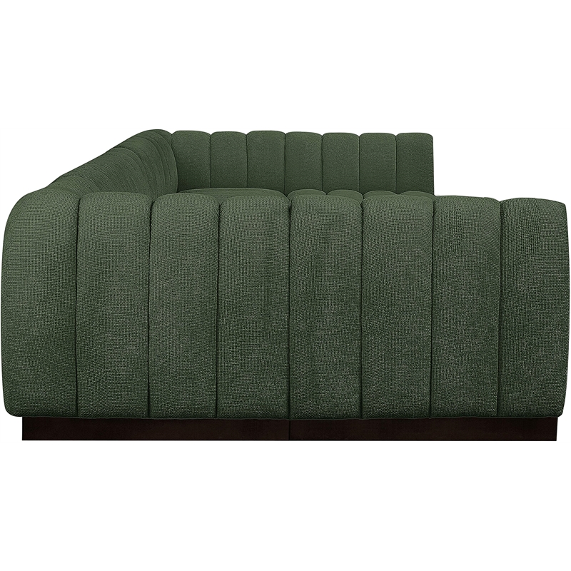 Pemberly Row 7-Piece U-Shaped Contemporary Fabric Modular Sectional in Green