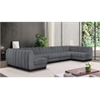 Pemberly Row 7-Piece U-Shaped Contemporary Fabric Modular Sectional in Dark Gray
