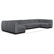 Pemberly Row 7-Piece U-Shaped Contemporary Fabric Modular Sectional in Dark Gray