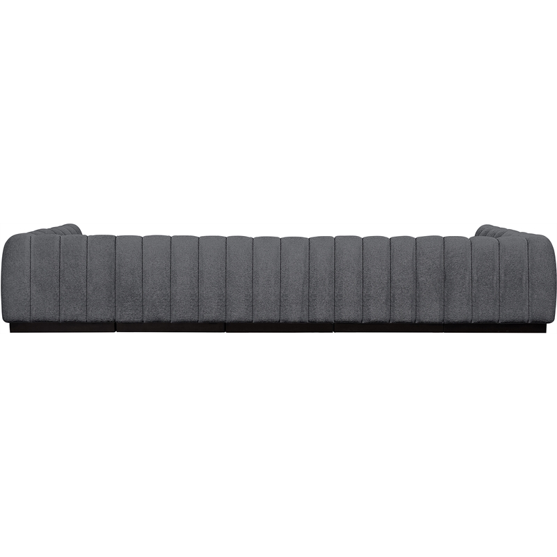 Pemberly Row 7-Piece U-Shaped Contemporary Fabric Modular Sectional in Dark Gray