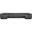 Pemberly Row 7-Piece U-Shaped Contemporary Fabric Modular Sectional in Dark Gray