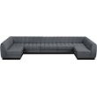 Pemberly Row 7-Piece U-Shaped Contemporary Fabric Modular Sectional in Dark Gray