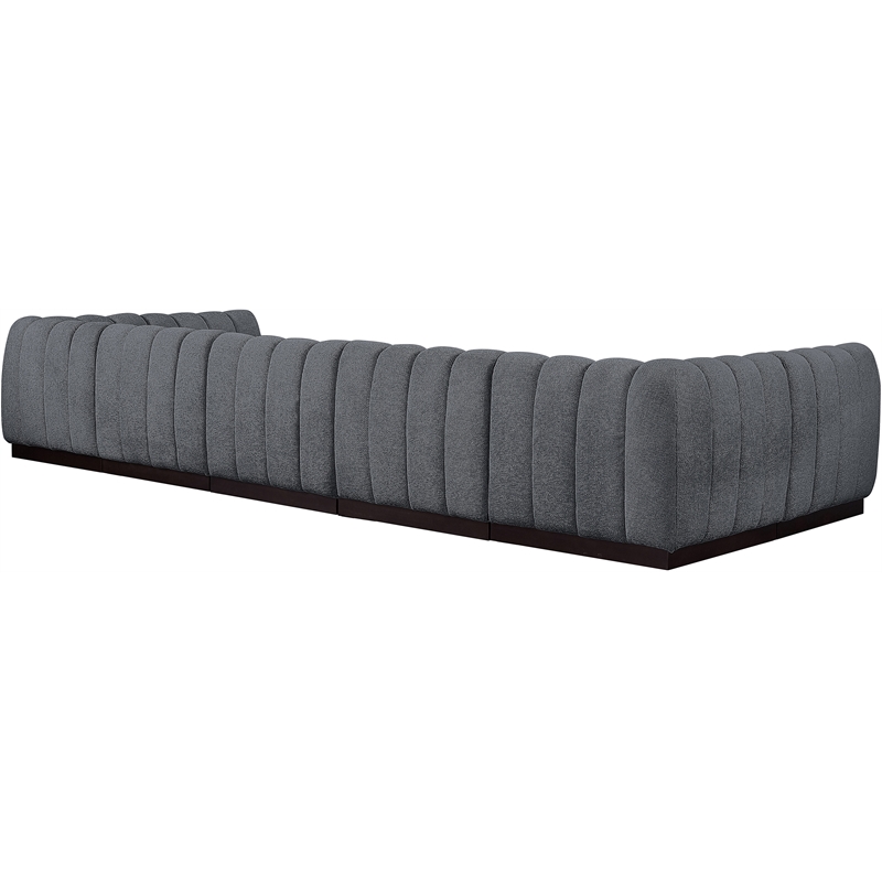 Pemberly Row 7-Piece U-Shaped Contemporary Fabric Modular Sectional in Dark Gray