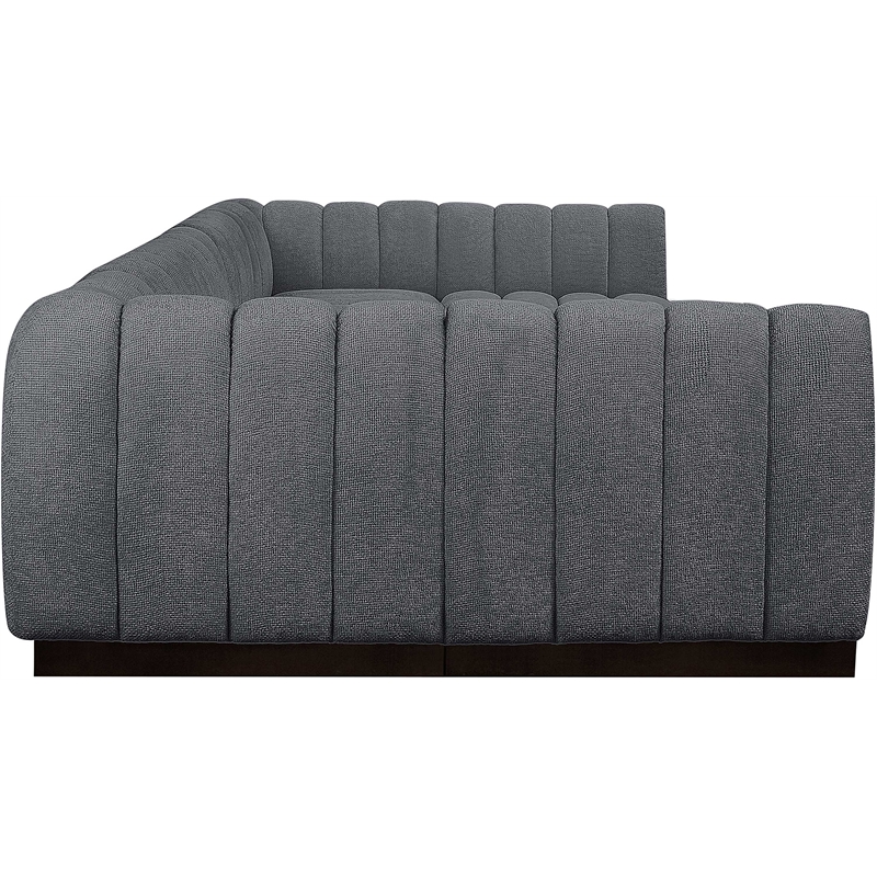 Pemberly Row 7-Piece U-Shaped Contemporary Fabric Modular Sectional in Dark Gray