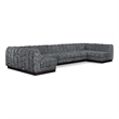 Pemberly Row 7-Piece U-Shaped Contemporary Fabric Modular Sectional in Dark Gray