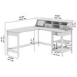 Pemberly Row 60W L Shaped Computer Desk w/ Storage & Organizer in Classic Black